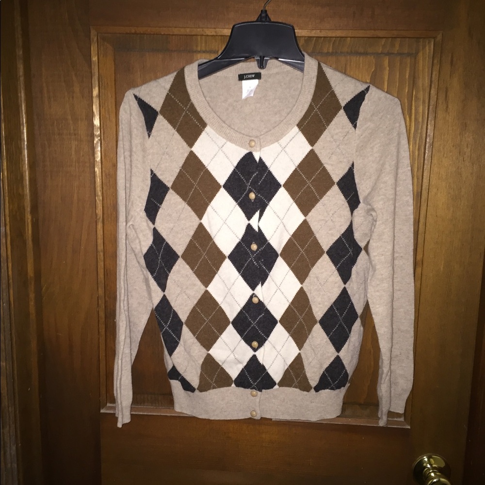 J crew argyle sweater